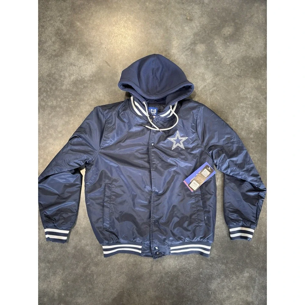 Men's Cowboys NFL Hooded Bomber Jacket Size Small Brand New With Tags